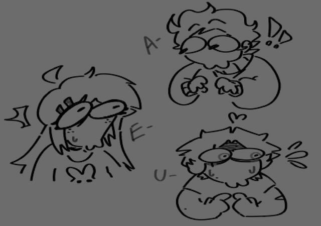 Jax doodle with matching doodles of my besties OCs